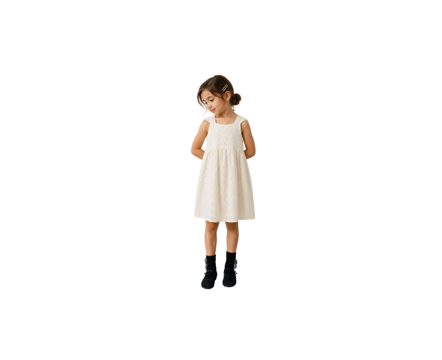 308 Off-White Embroidered Dress - Image 1