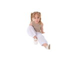 White Muslin Pants & Crochet Top Set - Image 