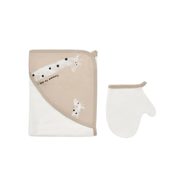 Bath Towel Giraffe Mink 100% Organic Cotton