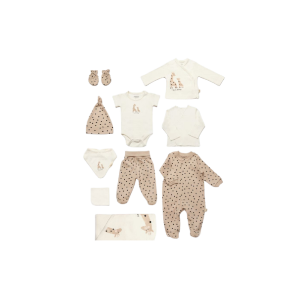 Newborn Set Giraffe 10 Pieces 100% Organic Cotton