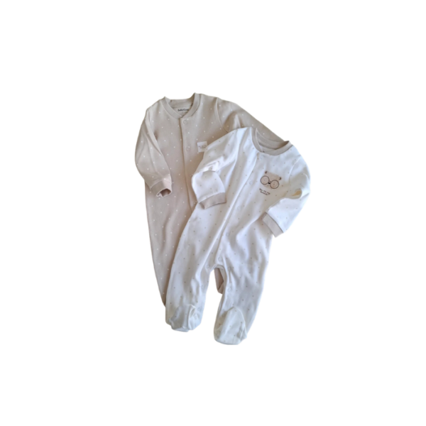 Footed Rompers Bear 2 Peices 100% Organic Cotton