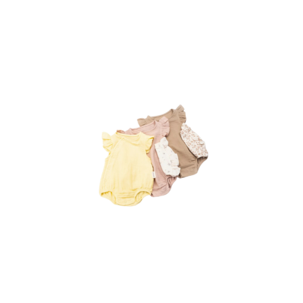 Muslin Flutter-Sleeve Baby Romper
