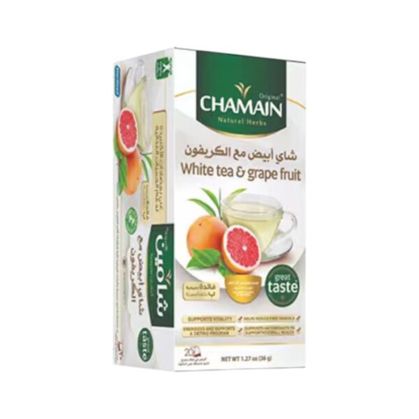 Chamain White Tea & Grape Fruit 20 Tea Bags Pack