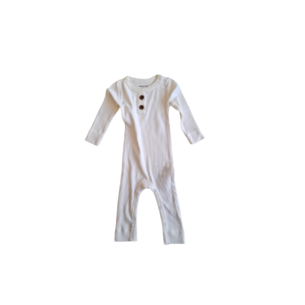 Long Sleeve Romper Ecru