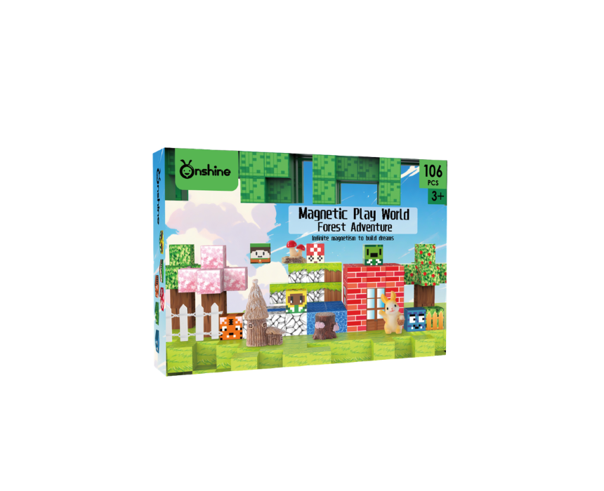 39 Magnetic Building Blocks Minecraft Forest Adventure 106 Peices - Image 1