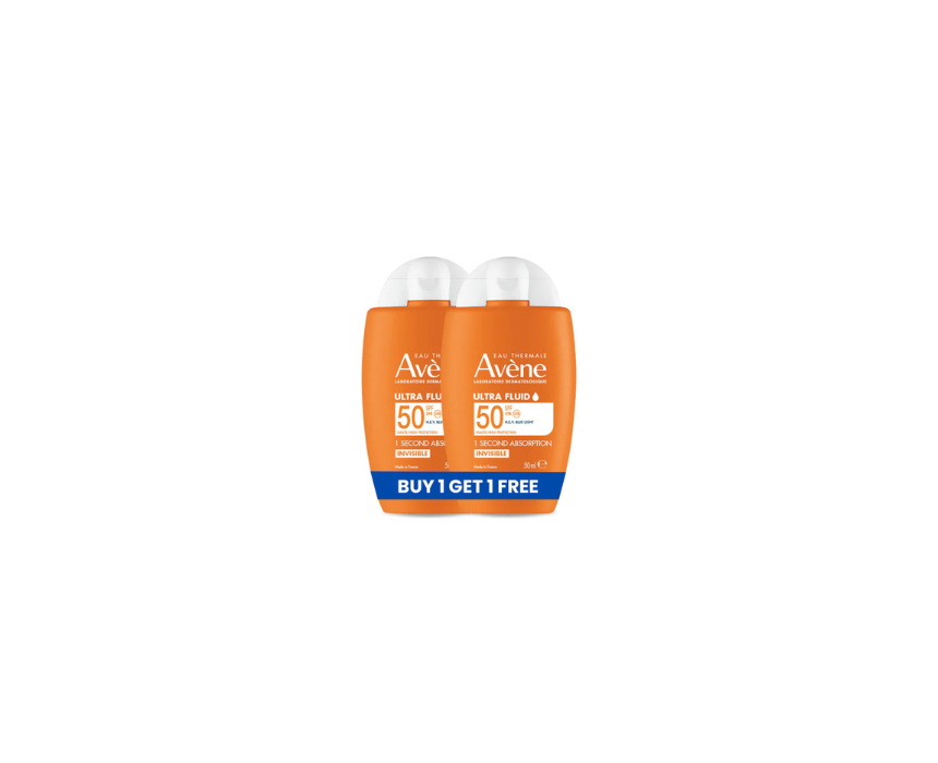 39 Avene Ultra Fluid Invisible SPF 50+ Sunscreen Buy 1 Get 1 Free Offer - Image 1