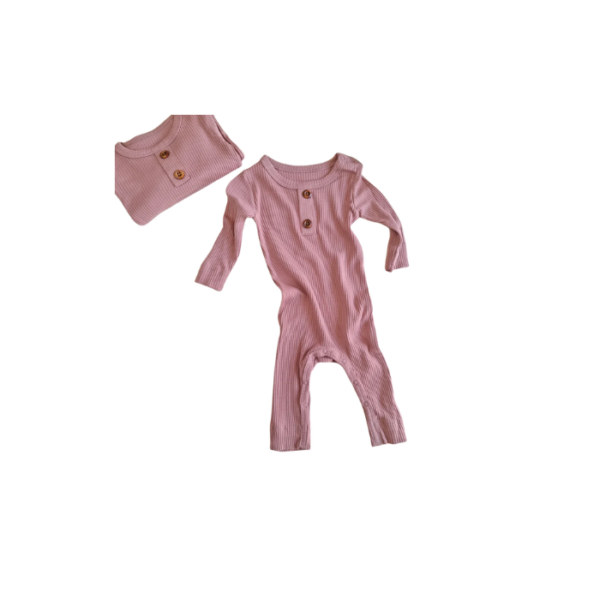 Long Sleeve Romper Rose