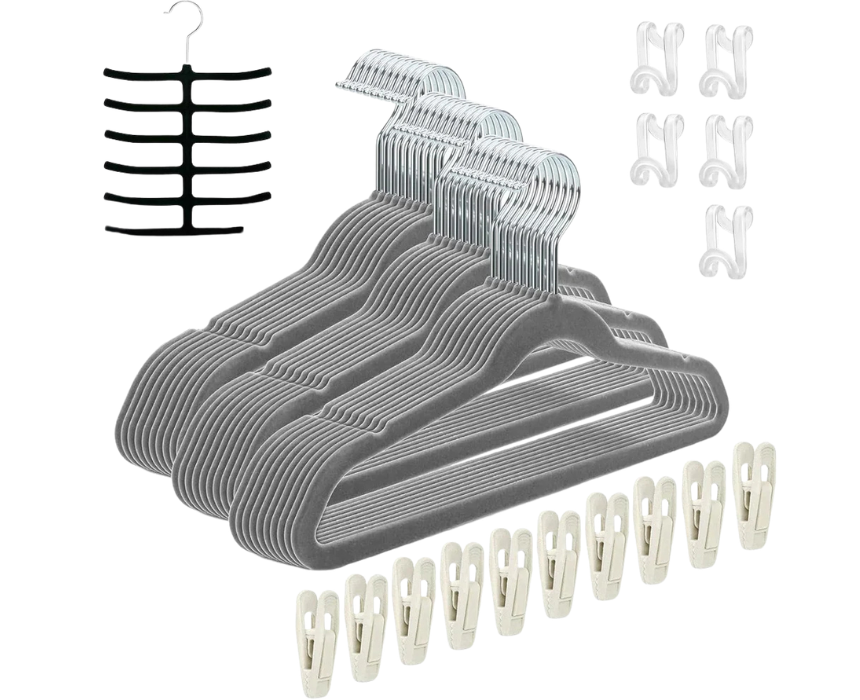 4 Tycom Clothes Hangers Non Slip Grey - Image 1