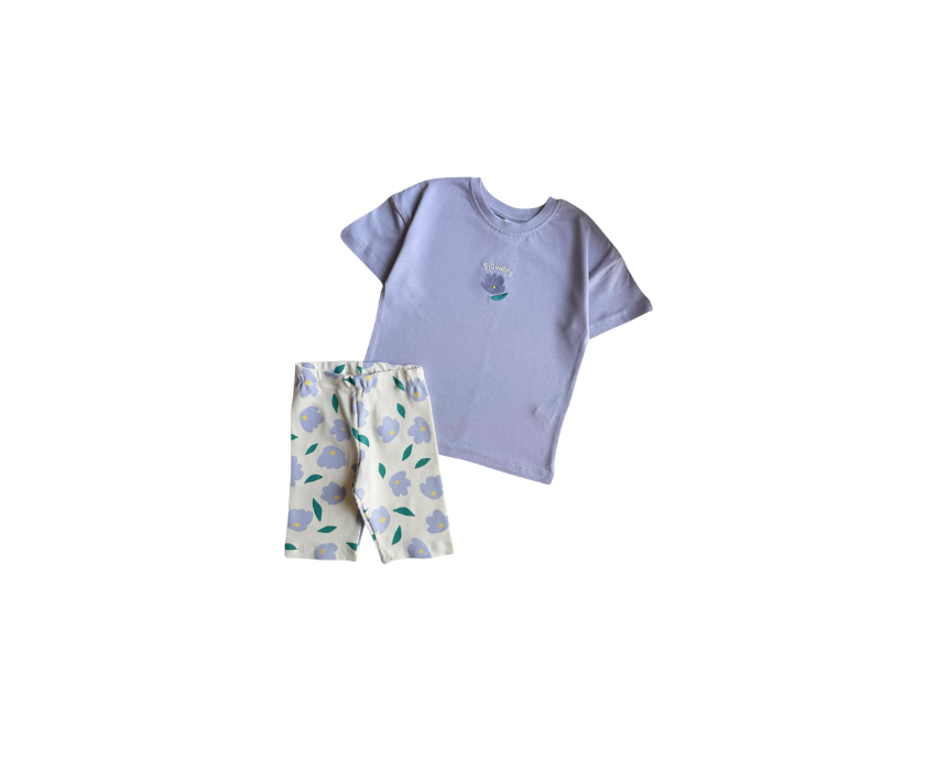 41 Purple Floral Set Kids - Image 1