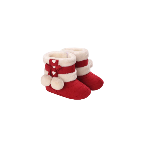 Velvet Boots with Pompoms