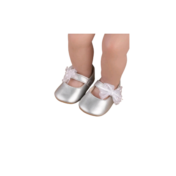 Silver Tulle Shimmer Mary Janes