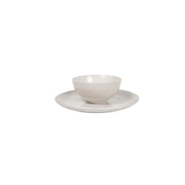Set of 6 Beige Grid Bowls
