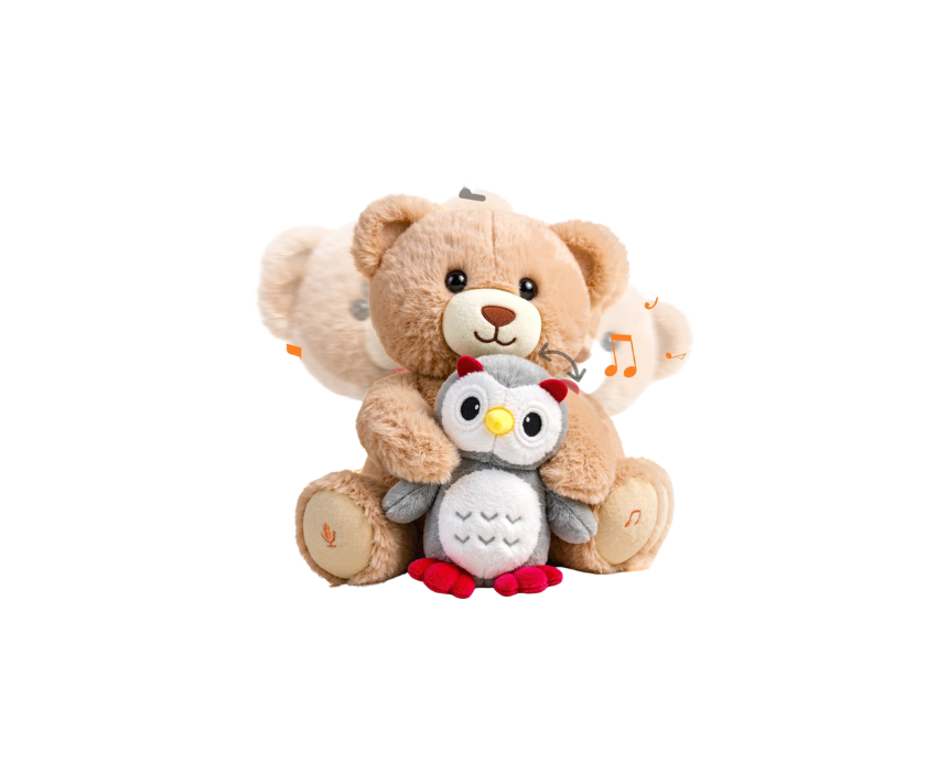 46 Teddy Bear with Owl Interactive Singing Plush Toy - Image 1