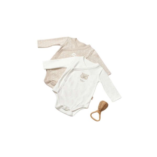 2 Peices Double Breasted Body Bear 100% Organic Cotton
