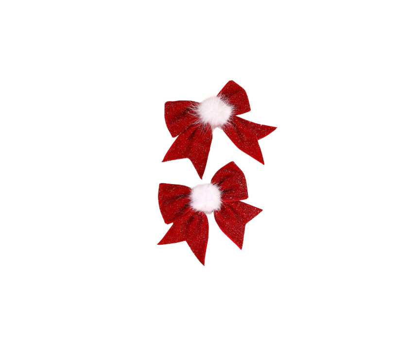 500 Girls Sparkly Red Bow Hair Pins - Image 1