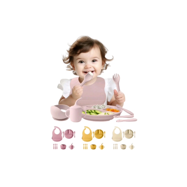 Silicone Tableware Set 9 Peices