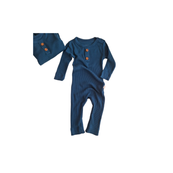 Long Sleeve Romper Petrol Blue