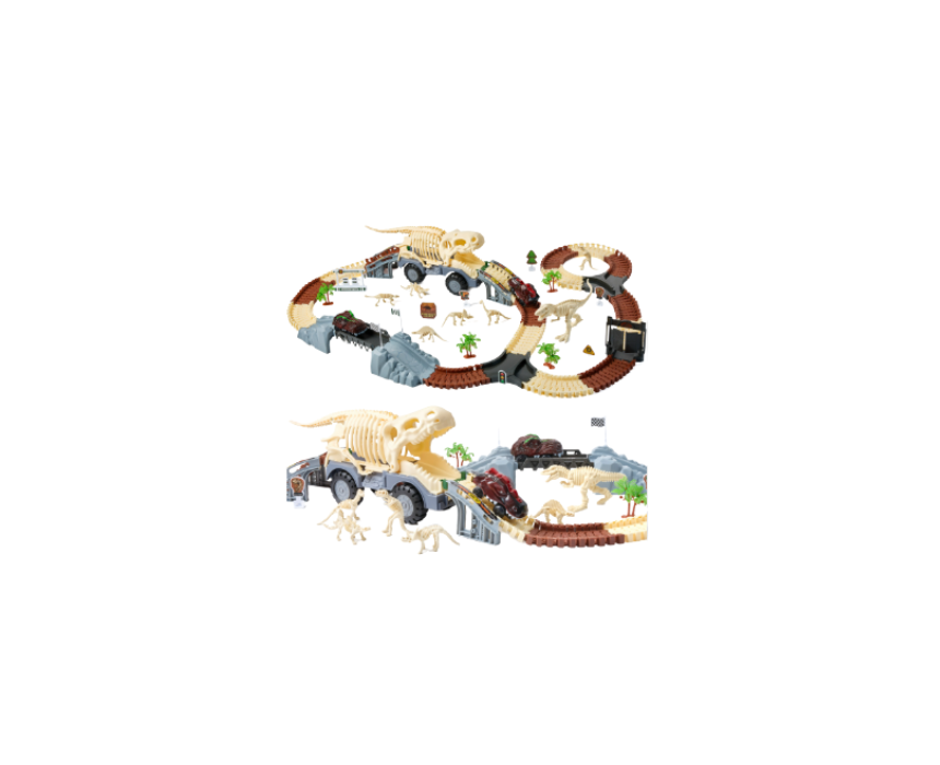 56 Dinosaur Fossil Flexible Race Track Set - Image 1
