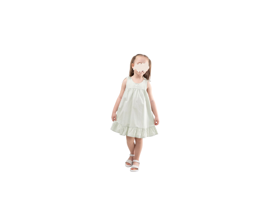 567 Sleeveless Summer Dress Pink and Green - Image 1
