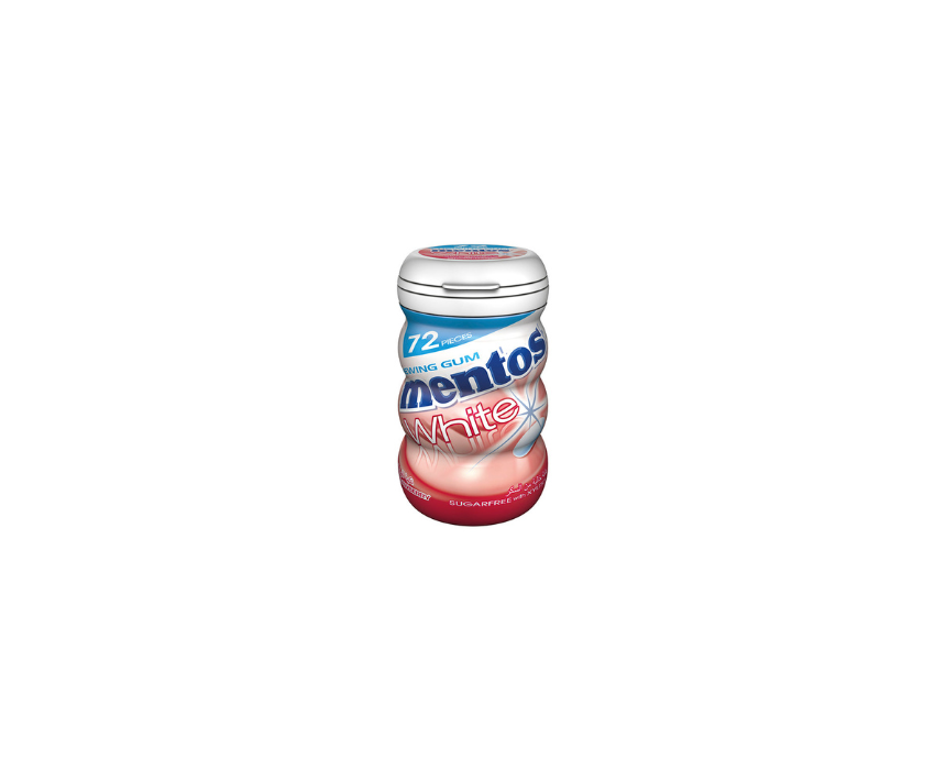 572 Gum White Strawberry Mentos 72 Pieces - Image 1