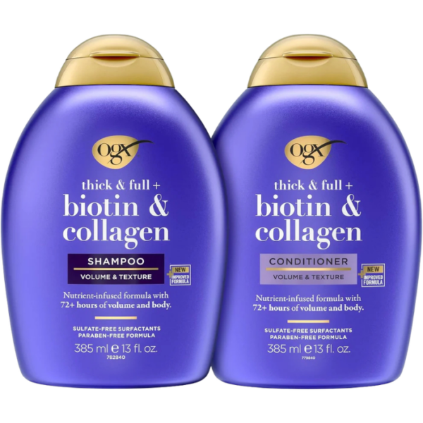 OGX Shampoo And Conditioner Thick And Full Plus Biotin And Collagen