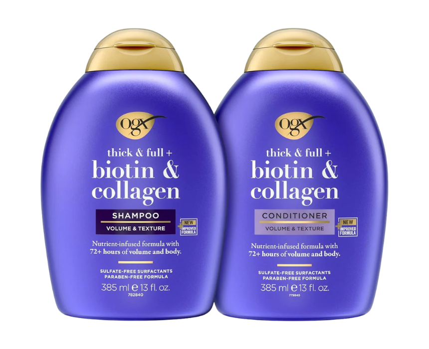 6 OGX Shampoo And Conditioner Thick And Full Plus Biotin And Collagen - Image 1