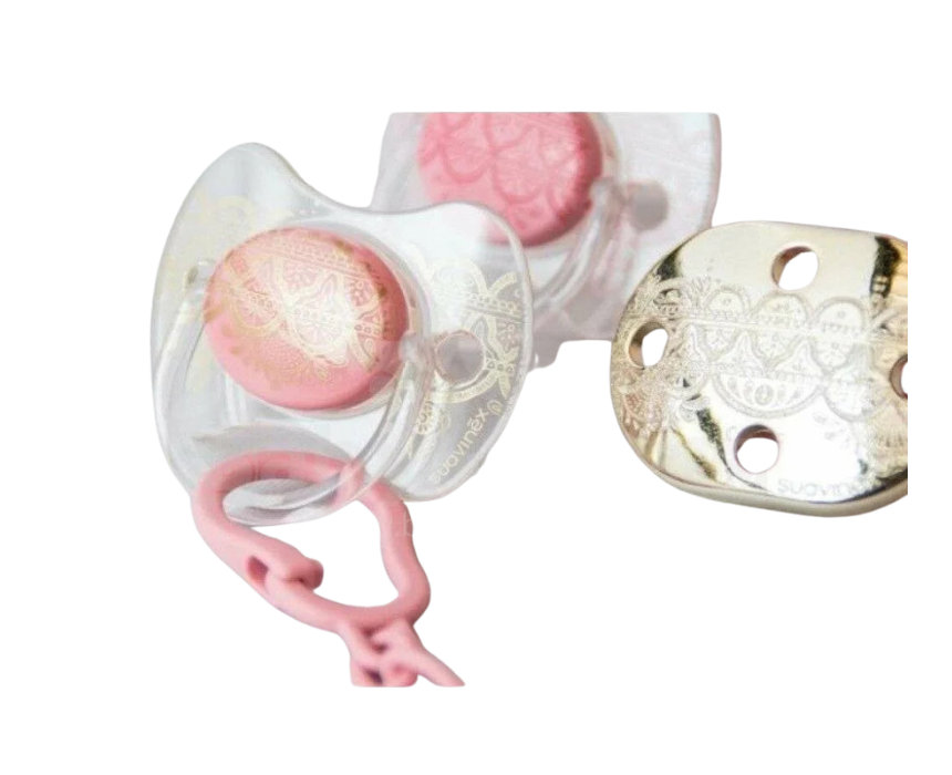 7 Suavinex Premium Pink And Gold Baby Soother - Image 1