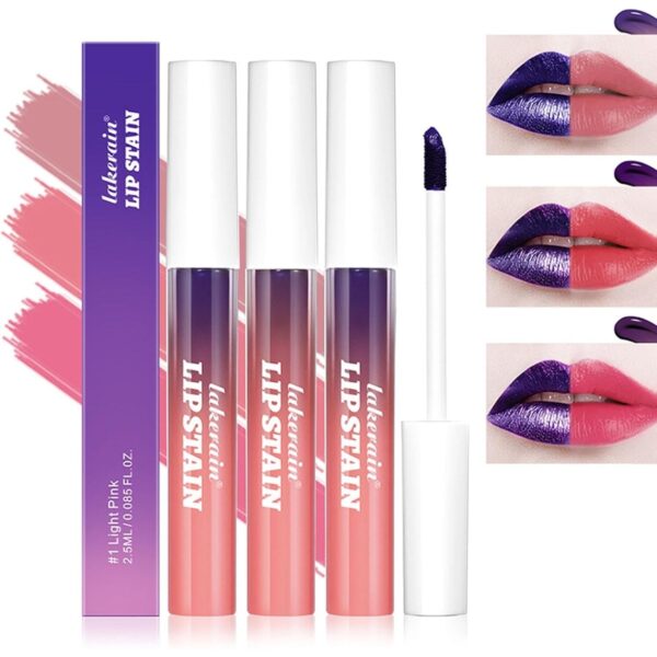 New Peel Off Lip Stain,3 Colors Peel Off Lip Stain Lip Tint Set, Long Lasting Peel Reveal Lip Stain, Matte Nude, Nonstick Cup, Peel-Off Lip Gloss Mask Tint Pack Celebrating Beauty for Women and Girls