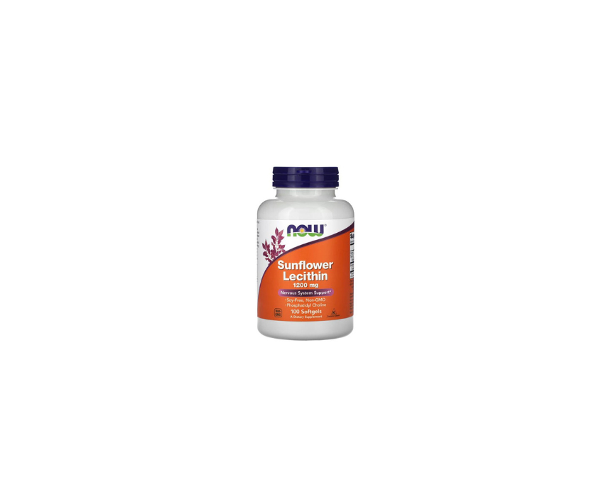 762 Sunflower Lecithin 1200 mg Now 100 Softgels - Image 1