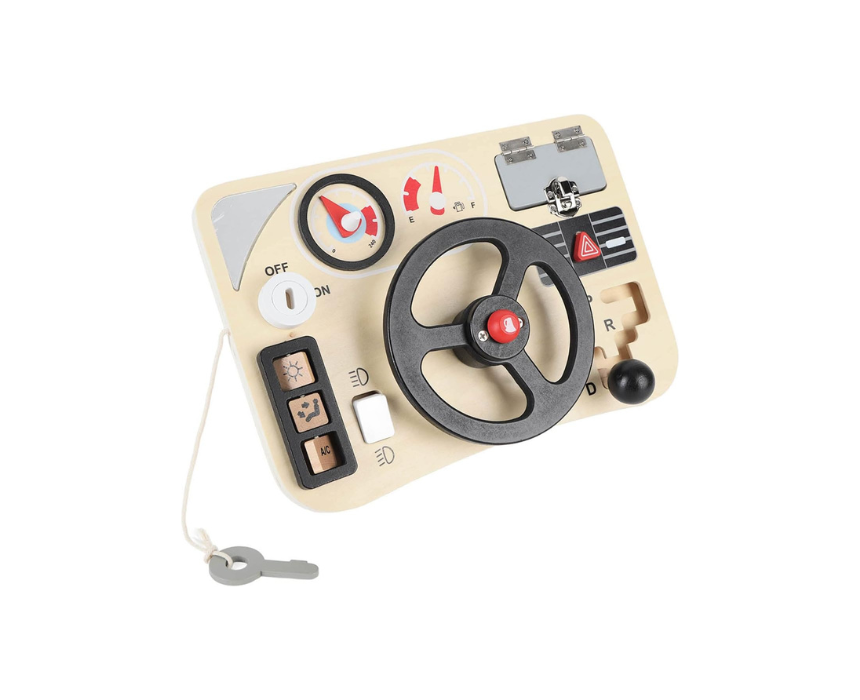 9 Wooden Steering Wheel Busy Board - Image 1
