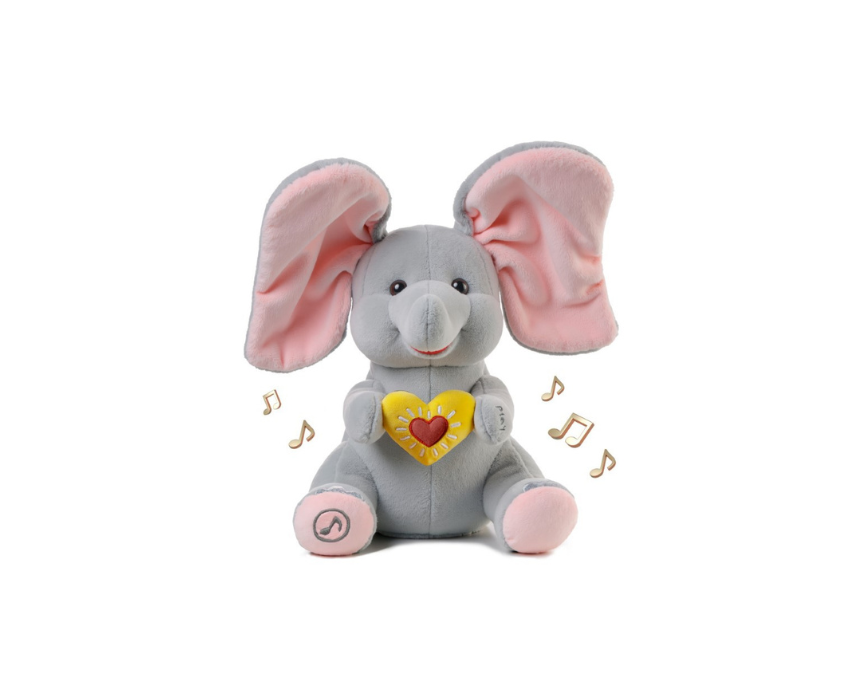 90 Animated Peekaboo Elephant Interactive Singing Plush Toy - Image 1