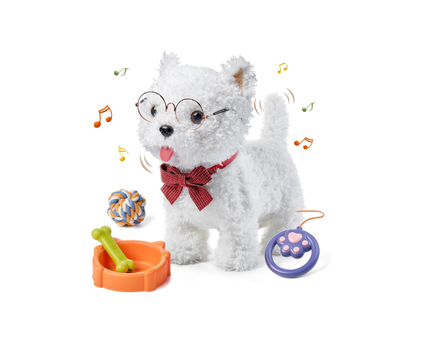 93 Singing Walking White Puppy Set - Image 1