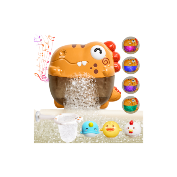 Light UP Musical Dinosaur Bubble Machine Bathtub With Fishing Kit