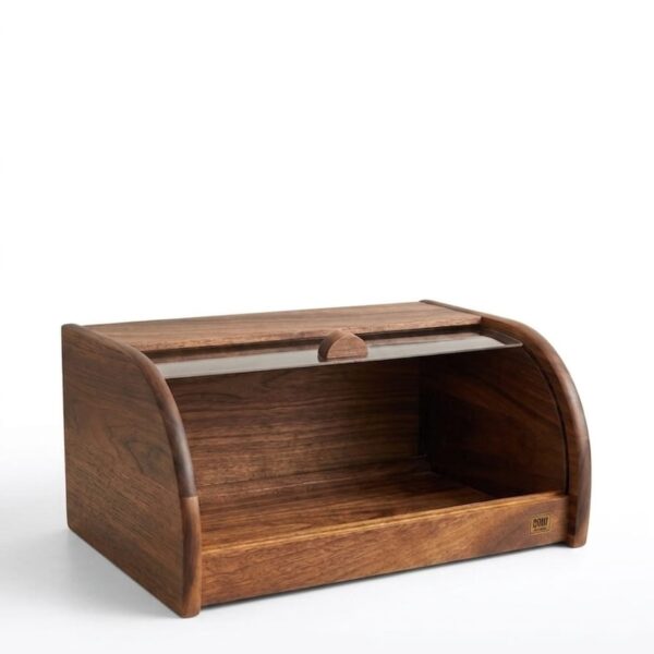 Modern Roll-Top Wooden Bread Box