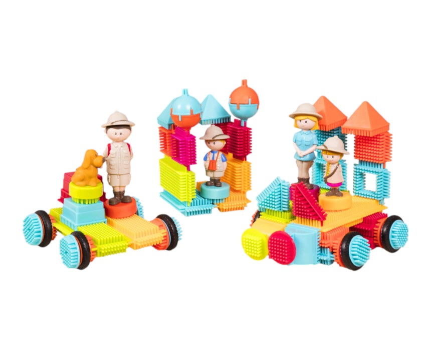 Bristle Blocks (85 pcs) in a box1 Sensory Building Blocks - Image 1