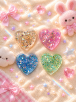Phone Grip - Glitter Hearts - Image 