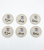 Embroidered Coffee-Themed Coasters - Image 