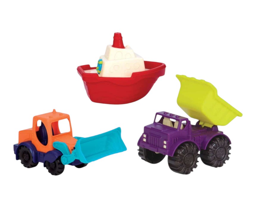 Mini Vehicles 3 pcs Set (Loaders & Floaters)1 Kids Construction Vehicle Set - Image 1