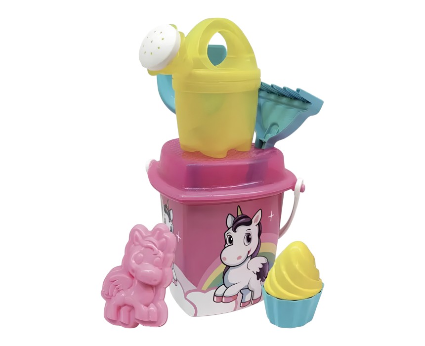 Sea set (Heart & Unicorn) Kids Beach Sand Toy Set - Image 1