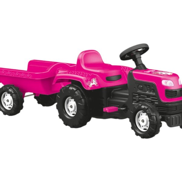 Kids Pedal Tractor Toy in Pink