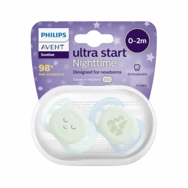Philips Avent Ultra Start Nighttime Soothers 0–2M (2 Pack)