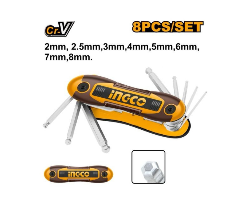 Untitled design (36) Ball Point Hex Key Set INGCO - Image 1