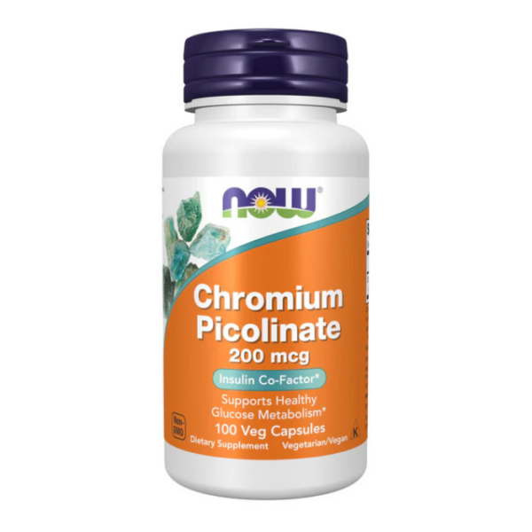 NOW Chromium Picolinate 200 mcg 100 Veg Capsules