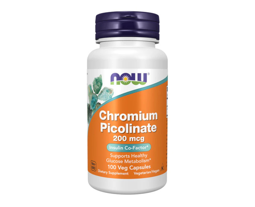 Untitled design (7) NOW Chromium Picolinate 200 mcg 100 Veg Capsules - Image 1