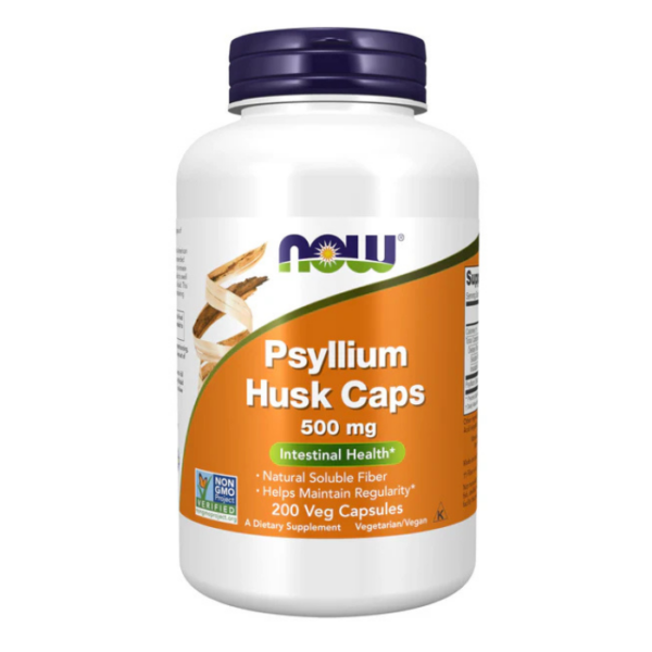 NOW Psyllium Husk Caps 500mg 200 Veg Capsules