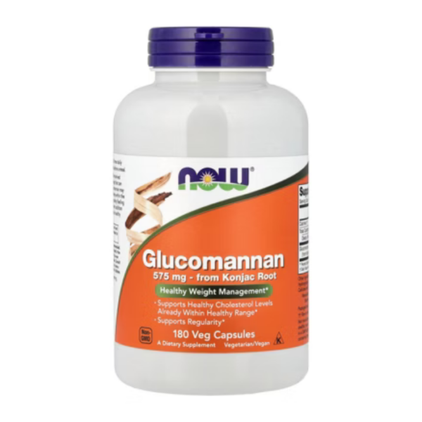 NOW Glucomannan 575mg from Konjac Root 180 Veg Capsules