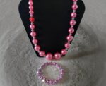 Dark Pink Pearl Necklace - Image 