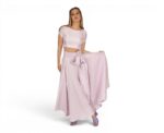 Tammy Silk Crop Top Lilac - Image 