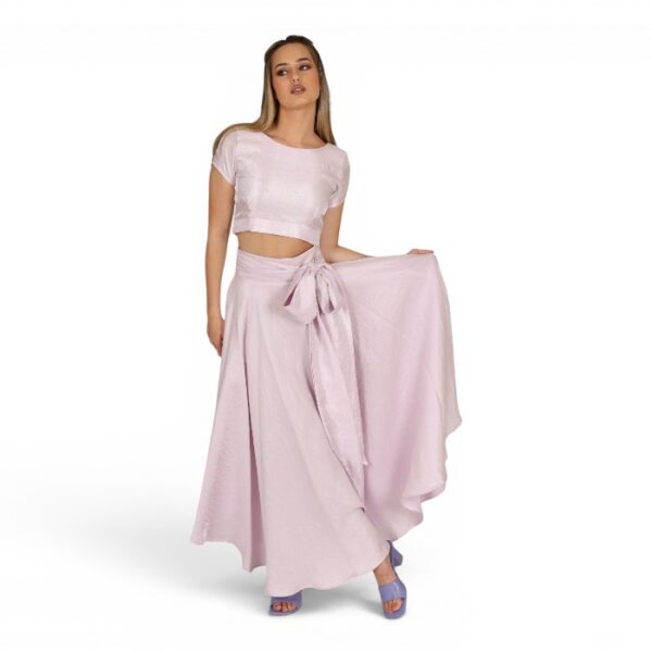 Tammy Silk Crop Top Lilac