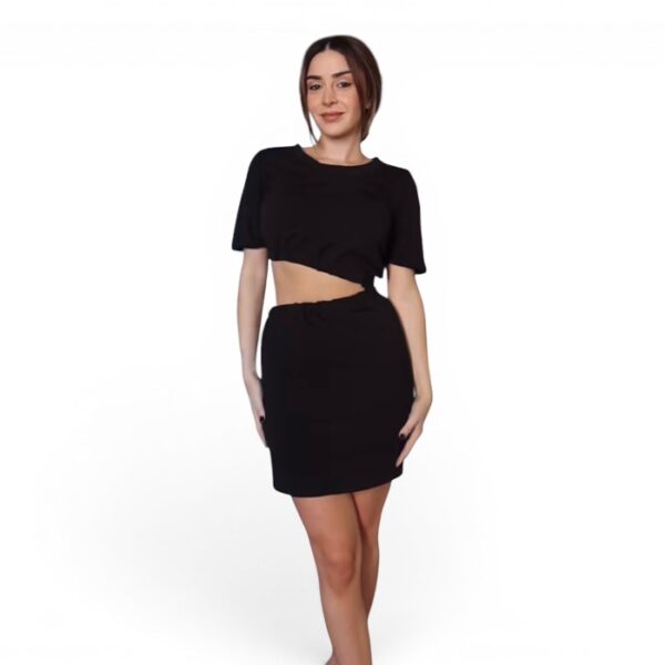 Cross Front Crop Top Black